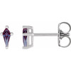 14 Karat White Lab Alexandrite Earrings