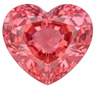 Chatham Lab Created Rich Orangish Pink Padparadscha Sapphire Gemstone – Heart Cut – GEM Grade