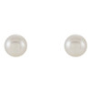 14 Karat Yellow Gold 6.5 mm Cultured White Freshwater Pearl Earrings