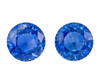 Round Blue Sapphire Gem Pair - 1.73 Carats - 5.5mm - Earring Gems