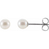 14 Karat White Cultured White Freshwater Pearl Earrings
