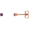 14 Karat Rose Gold 2.5 mm Natural Amethyst Stud Earrings with Friction Post