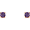 14 Karat Rose Gold 2.5 mm Natural Amethyst Stud Earrings with Friction Post