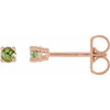 14 Karat Rose Gold 2.5 mm Natural Peridot Stud Earrings with Friction Post