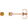 14 Karat Rose Gold 2.5 mm Natural Citrine Stud Earrings