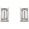 14 Karat White 0.20 Carat Natural Diamond Bezel-Set Earrings