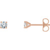 White Diamond Earrings in 14 Karat Rose Gold 0.33 Carat Diamond 4-Prong Cocktail Earrings