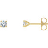 White Diamond Earrings in 14 Karat Yellow Gold 0.33 Carat Diamond 4-Prong Cocktail Earrings