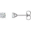 White Diamond Earrings in 14 Karat White Gold 1 1/2 Carat Diamond 4-Prong CocKaratail-Style Earrings