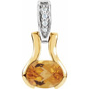 Wonderful Genuine Citrine and Diamond Pendant