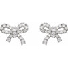 14 Karat White Gold 0.20 Carat Lab Grown Diamond Bow Tie Earrings