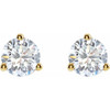 White Lab Diamond Earrings in 14 Karat Yellow Gold 0.25 Carat