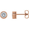  Created Moissanite Earrings in 14 Karat Rose Gold 4.5 mm Round Forever One Moissanite Earrings 