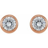  Created Moissanite Earrings in 14 Karat Rose Gold 4.5 mm Round Forever One Moissanite Earrings 