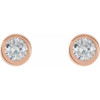  Created Moissanite Earrings in 14 Karat Rose Gold 4 mm Round Forever One Moissanite Earrings 