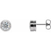 Moissanite Earrings in 14 Karat White Gold 5 mm Round Forever One Moissanite Earrings