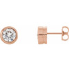  Created Moissanite Earrings in 14 Karat Rose Gold 6.5 mm Round Forever One Moissanite Earrings 