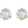 14 Karat Yellow Gold 5mm Round Genuine Charles Colvard Forever One Moissanite Earrings