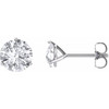 14 Karat White Gold 6.5mm Round Genuine Charles Colvard Forever One Moissanite Earrings