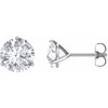 Moissanite Earrings in 14 Karat White Gold 7.5 mm Round Forever One Moissanite Earrings
