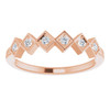 White Diamond Ring in 14 Karat Rose Gold 1/8 Carat Diamond Stackable Ring