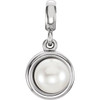 Cultured Freshwater Pearl Pendant in 14 Karat White Gold