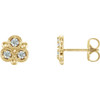 14 Karat Yellow Gold 0.20 Carat Lab Grown Diamond Floral Earrings