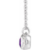 Sterling Silver Natural Amethyst and .02 Carat Natural Diamond Bar 16 inch Necklace