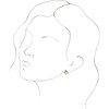 Genuine Aquamarine Earrings in 14 Karat Yellow Gold Aquamarine & 1/8 Carat Diamond Earrings