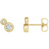 14 Karat Yellow Gold 1 Carat Lab Made Diamond Earrings