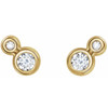 14 Karat Yellow Gold 1 Carat Lab Made Diamond Earrings