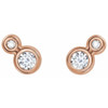 14 Karat Rose Gold 1 Carat Lab Made Diamond Earrings