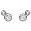 Genuine White Sapphires set in 14 Karat White Gold Sapphire and 0.12 Carat Diamond Earrings