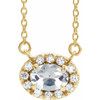 White Diamond Necklace in 14 Karat Yellow Gold 1/3 Carat Diamond 16" Necklace