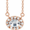 White Diamond Necklace in 14 Karat Rose Gold 1/3 Carat Diamond 16" Necklace