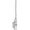 White Diamond Necklace in 14 Karat White Gold 9/10 Carat Diamond 18" Necklace