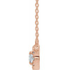 White Diamond Necklace in 14 Karat Rose Gold 9/10 Carat Diamond 16" Necklace