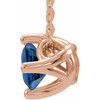 Genuine Sapphire Necklace in 14 Karat Rose Gold Genuine Sapphire Solitaire 16-18" Necklace