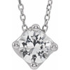 Genuine Sapphire Necklace in 14 Karat White Gold Sapphire Solitaire 16-18" Necklace