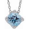 Genuine Aquamarine Necklace in Sterling Silver Aquamarine Solitaire 16-18" Necklace