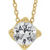 Genuine Sapphire Necklace in 14 Karat Yellow Gold Sapphire Solitaire 16-18" Necklace