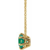 Lab Emerald Necklace in 14 Karat Yellow Gold Emerald Solitaire 16 inch Necklace
