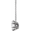 Genuine Sapphire Necklace in Platinum Sapphire Solitaire 16" Necklace 