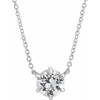 Genuine Sapphire Necklace in Sterling Silver Sapphire Solitaire 16" Necklace 