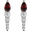 Red Garnet Earrings in Platinum Mozambique Garnet & 1/4 Carat Diamond Earrings