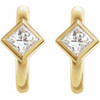 White Diamond Earrings in 14 Karat Yellow Gold 1/3 Carat Diamond Hoop Earrings