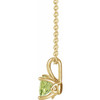 Genuine Peridot Necklace in 14 Karat Yellow Gold Peridot 16-18" Necklace 