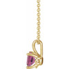 Pink Tourmaline Necklace in 14 Karat Yellow Gold Pink Tourmaline 16-18" Necklace 