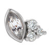 Sterling Silver Natural White Sapphire and .03 Carat Natural Diamond Left Earring