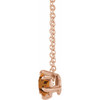 Golden Citrine Necklace in 14 Karat Rose Gold Citrine Solitaire 16-18" Necklace